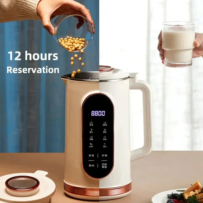 Nut Milk Maker- Automatic Almond Milk Machine for Homemade Plant-Based Milk, Oat, Soy, Yogurt and Dairy Free Beverages, 1.5L Soy Milk Maker with Delay Setting and Self Cleaning